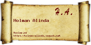 Holman Alinda névjegykártya